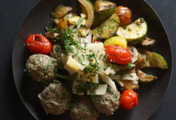 BEEF MEATBALLS WITH SUMMER VEGGIES