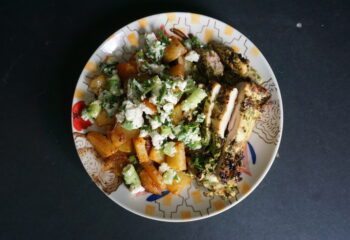 SCALLION PESTO CHICKEN AND POTATOES